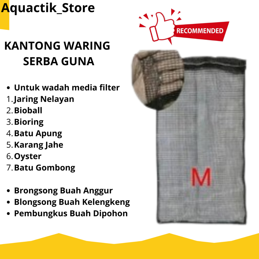 Tempat jaring bekas untuk media filter ikan koi tempat bioball filter kolam Pembungku Buah dipohon B