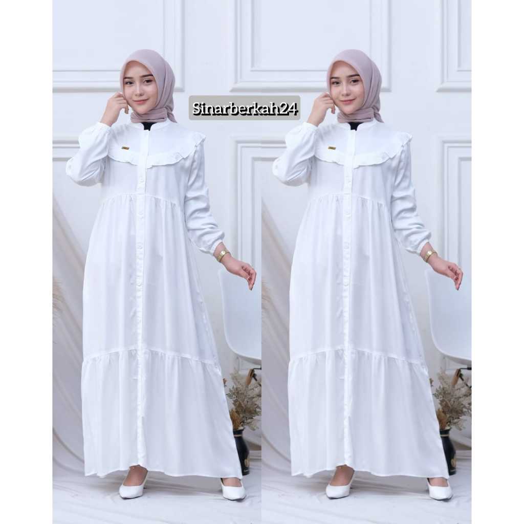 Fatimah Dress - Dress Busui Rayon Twill Premium - Gamis Rempel Wanita