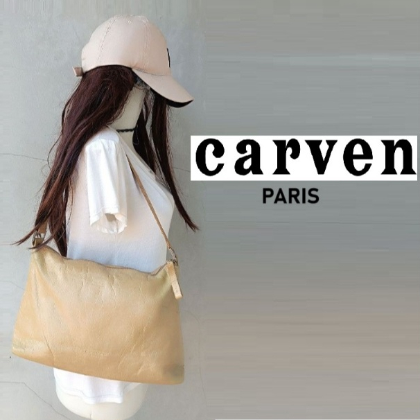 Original Carven Paris Leather Tote Bag Tas Kulit Asli
