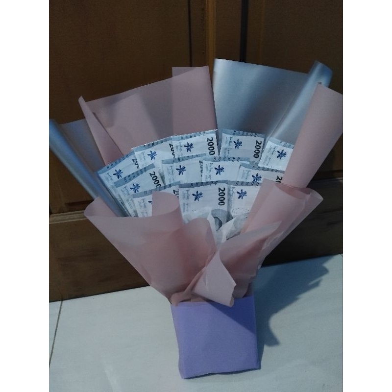 Buket Uang 2ribuan 15 lembar Kado Uang Kado Buket Uang Bunga Uang Kado Ulang Tahun
