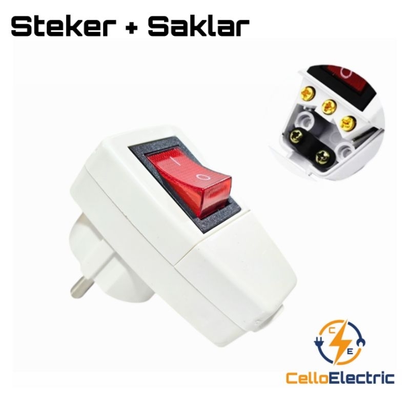 Steker Lampu Murah - Steker Saklar On Off - Steker Arde Listrik