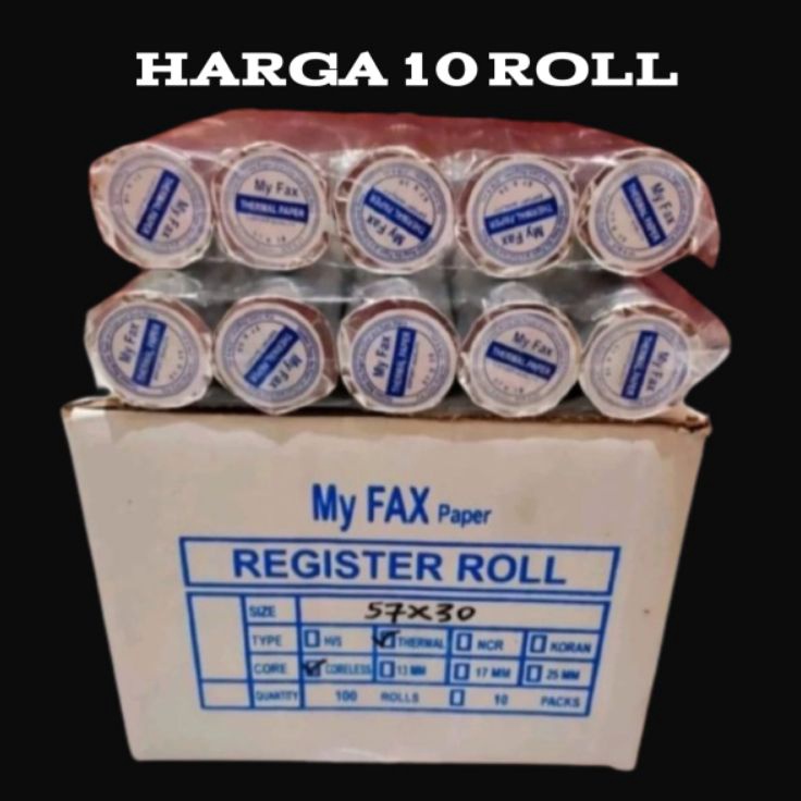 

Murah Istimewa Kertas kasir thermal 58x3 57x3 paket 1rollpcs