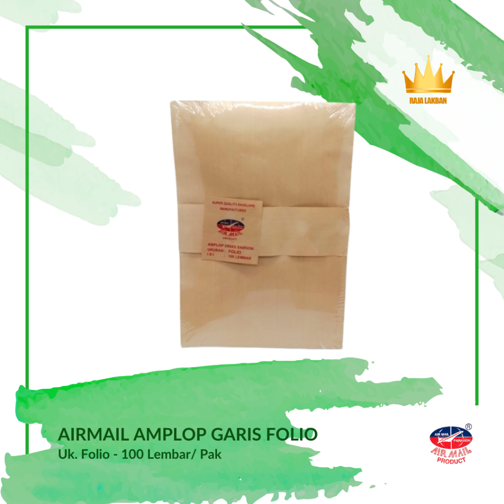 

Amplop Coklat Garis Folio Airmail - 100 Lembar