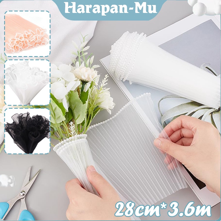

Populer Flower Wrapping Korean Curly Mesh Wave Kain Buket Bunga Renda Gelombang Flower Wrap Dekorasi