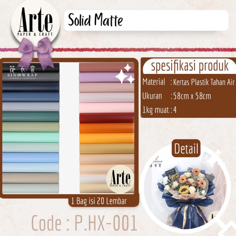 

Pasti Sampai 2 Lembar Cellophane Solid Matte Kertas Buket Korea Bunga Flower Wrapping Bouquet Paper Kado Murah Arte Grosir Jakarta PHX1