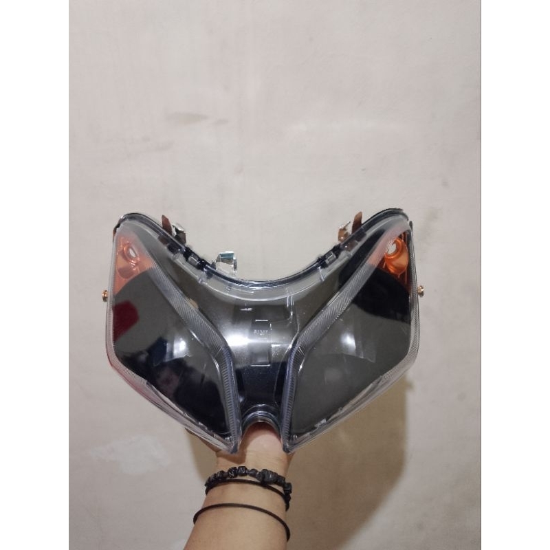 Reflektor Plus Mika Kaca Lampu Depan Vario 110 CW 110 Karbu Custom Hitam