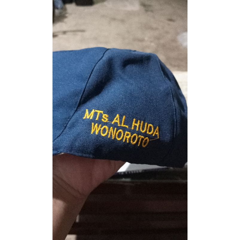 Topi bordir SD/SMP/SMA custom