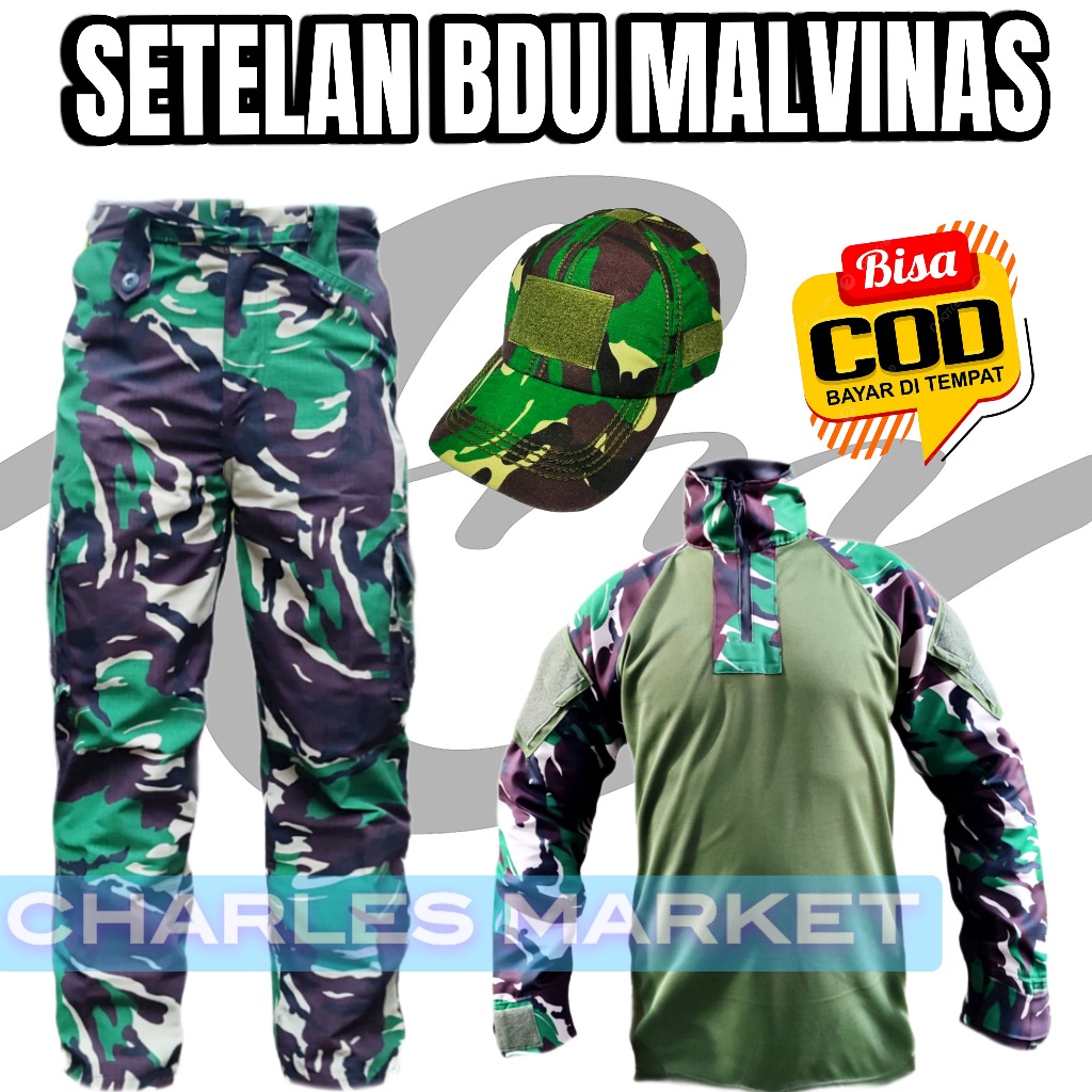 SETELAN MALVINAS BALOTELI - SETELAN BDU MALVINAS  - SERAGAM MALVINAS BDU