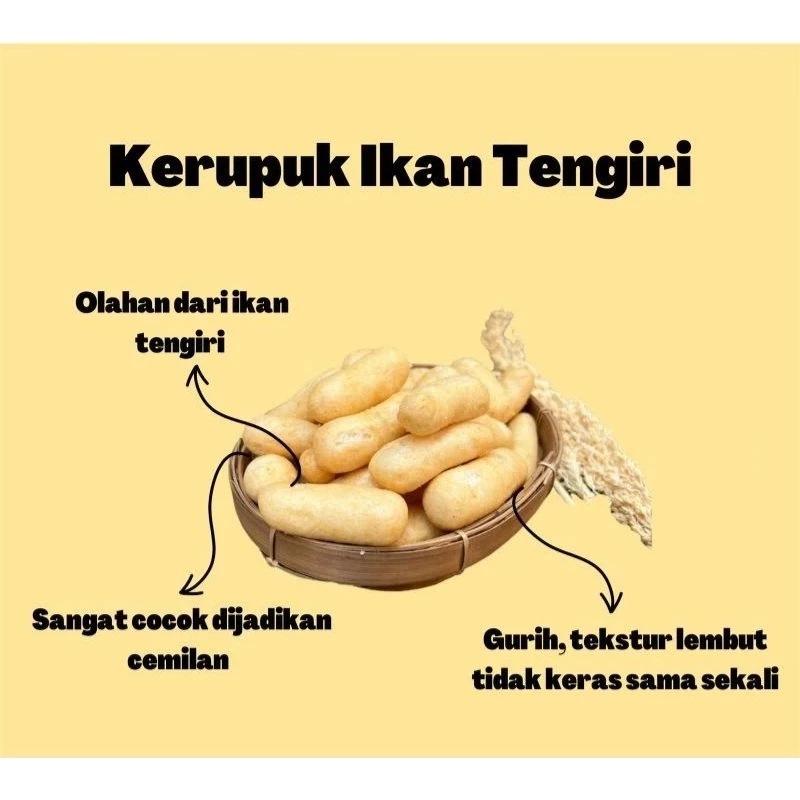

Kerupuk Ikan Tengiri Gurih Renyah Kemasan 500gram