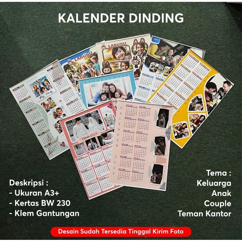 

KALENDER 2025 DINDING GANTUNG CUSTOM / CUSTOM GAMBAR UKURAN A3+