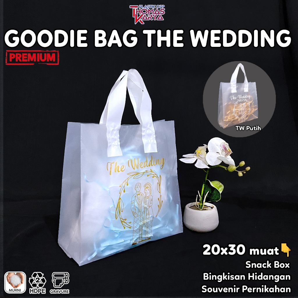 Plastik THE WEDDING 20x30 Isi 50 Tas Bingkisan Hidangan Hajatan