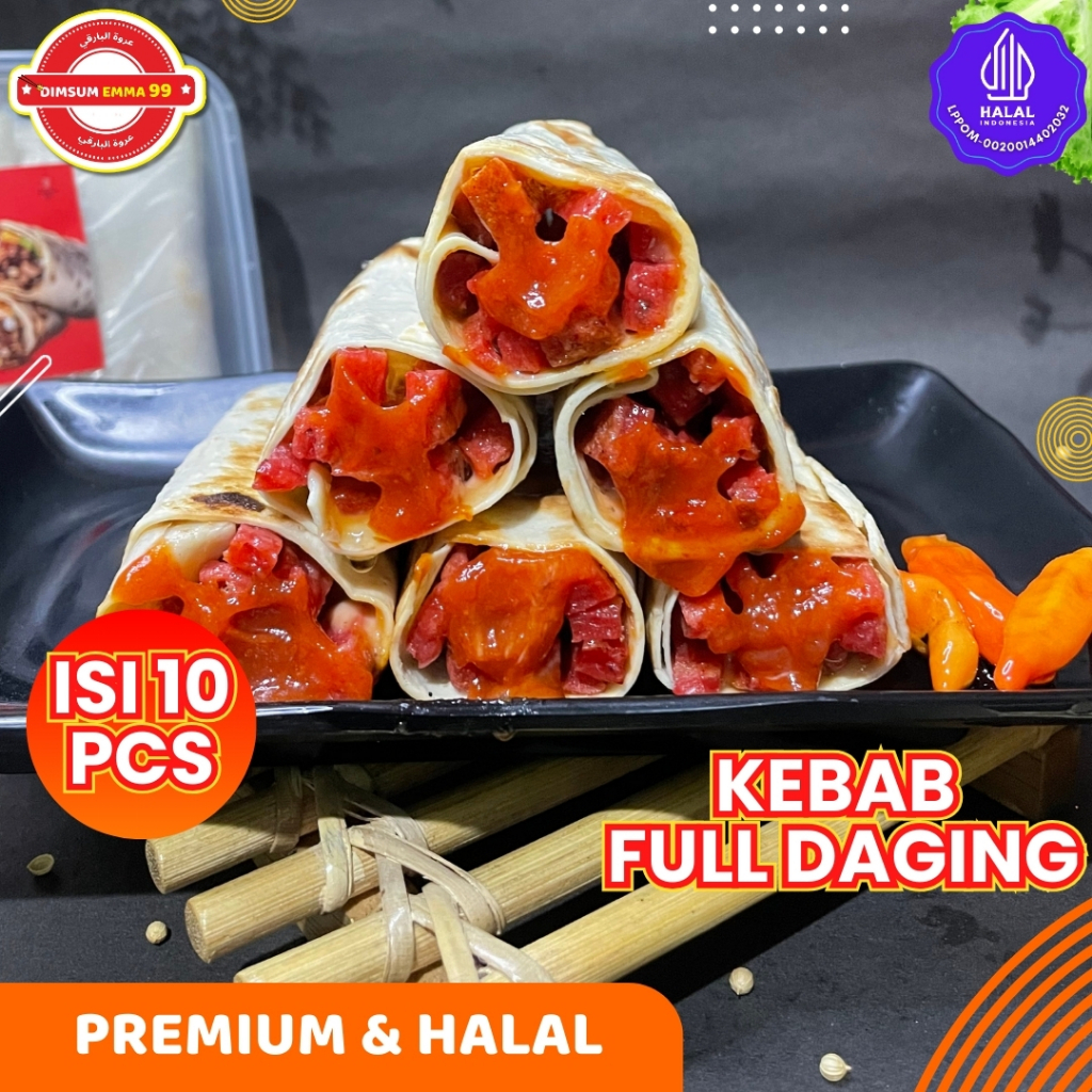 

TERLARIS!! KEBAB FULL DAGING Premium & Halal isi 10 pcs