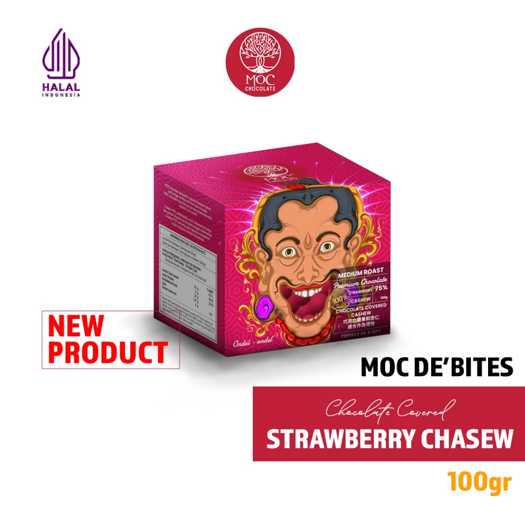 

MOC Chocolate - De'Bites Strawberry Chocolate with Bali Groundnut 100g - Cemilan Oleh-oleh Bali