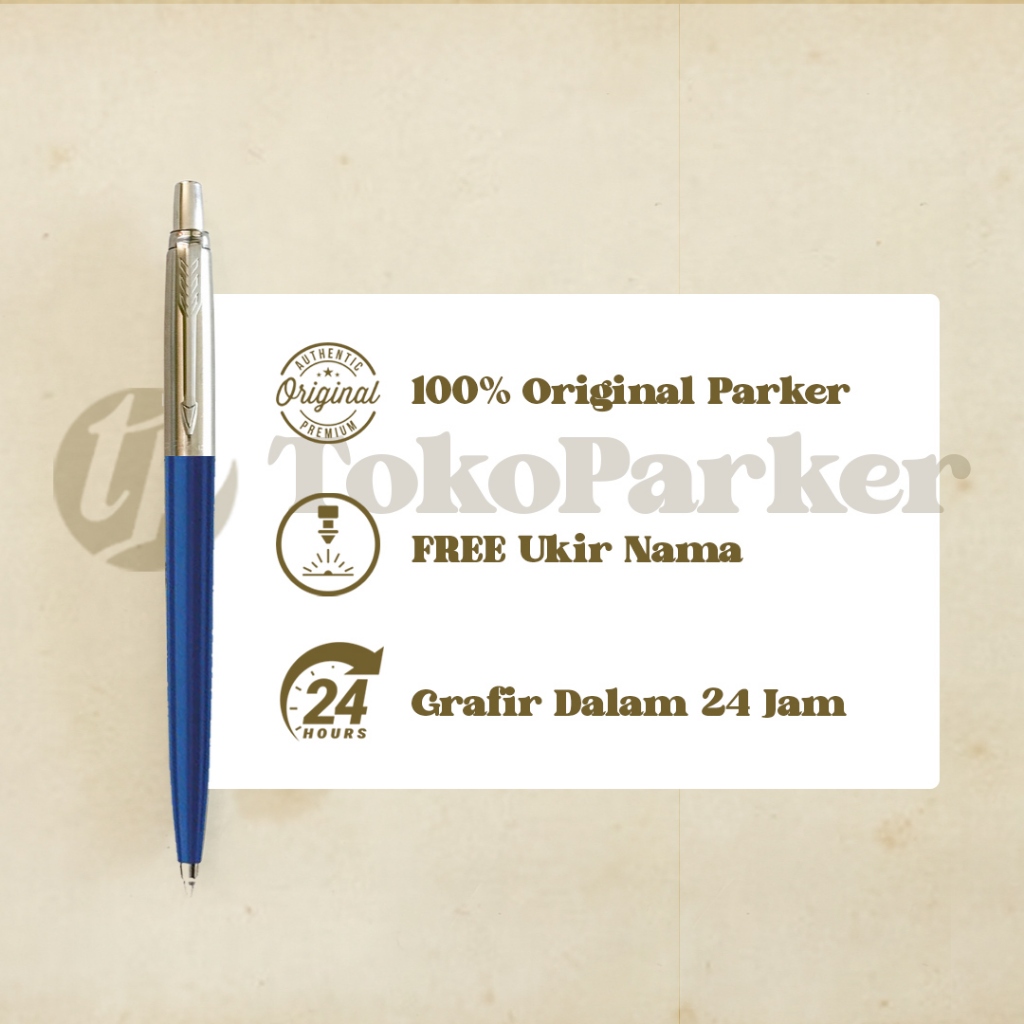 

Pulpen Parker Jotter Biru Custom Ukir Nama Original Ballpoint Blue SP