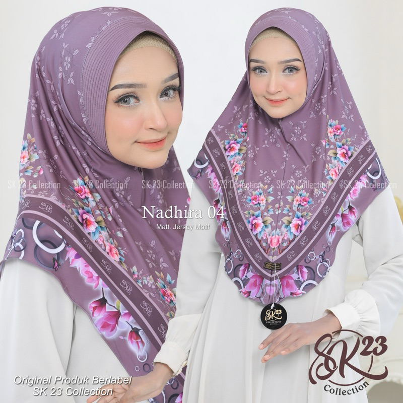 MUGHNI - NADHIRA MOTIF 04 HIJAB BERGO DAILY PED ANTEM ORI SK23