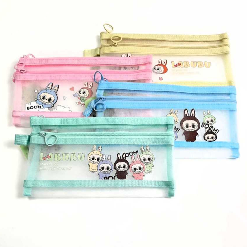 

Harga 1pcs Tempat Kotak/ zipper Bag Pensil A6-240 uk 22X12cm transparan karakter