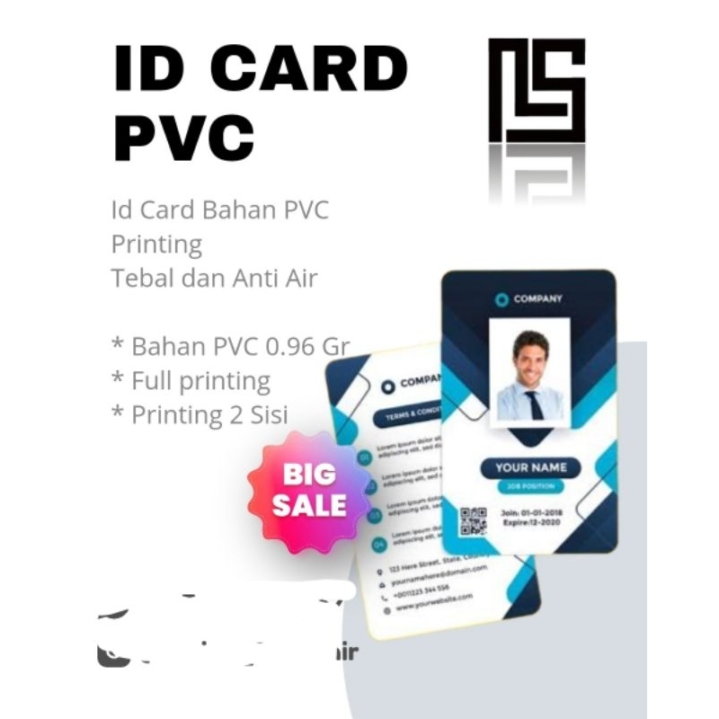 

Name Card atau ID Card PVC 0.96 Gsm Full Printing 2 sisi