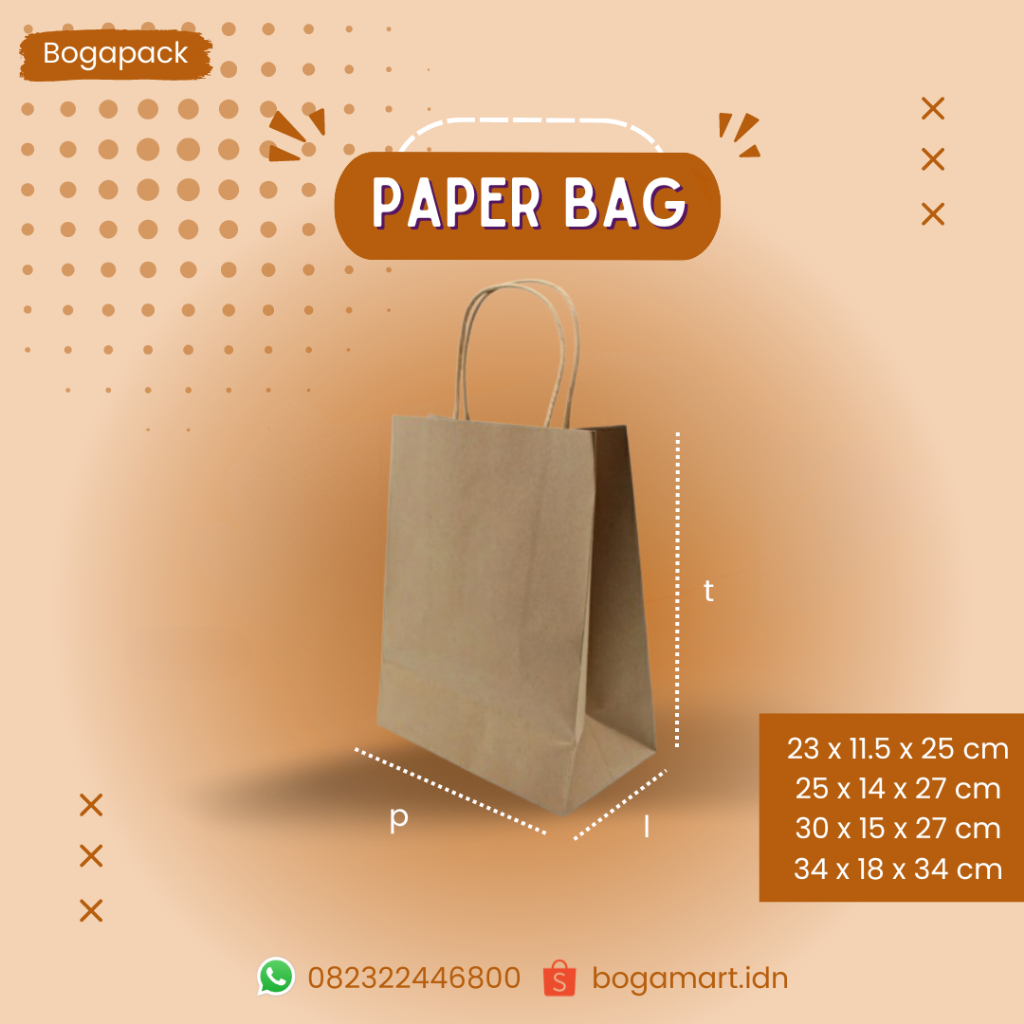 

Best Fresh Paper Bag Coklat isi 10 pcs/ Paper Shopping Bag / Tas Belanja / Paper Bag Brown / Tas Kertas