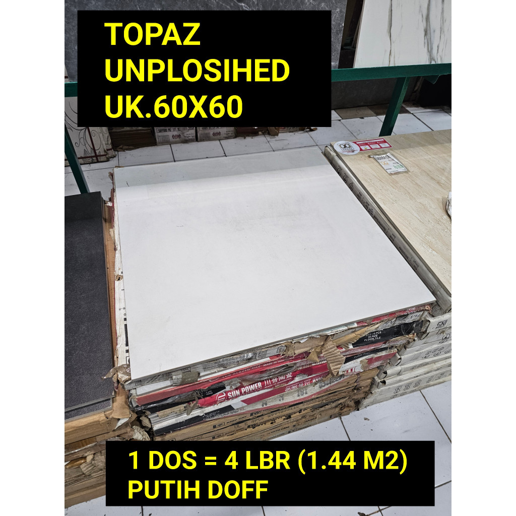 TOPAZ UNPOLISHED UK.60X60 PUTIH MATT DOFF INDOGRESS