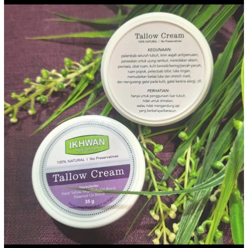 Tallow Cream kulit Halal 100% alami untuk eksim dan kulit kering.