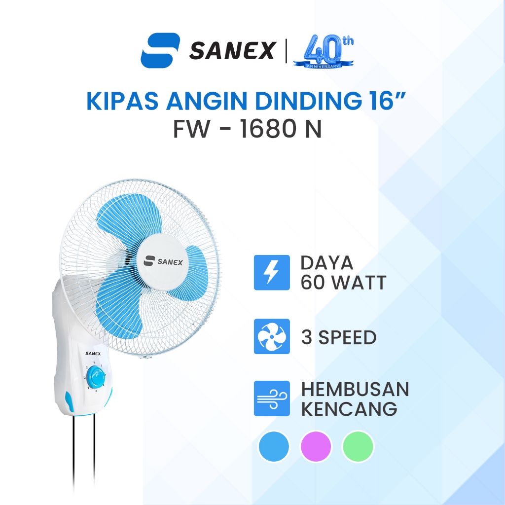 SANEX Kipas Angin Dinding 16 Inch FW-1680 N