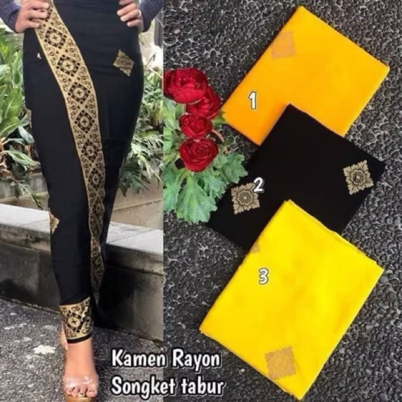 kamen rayon prada/kamen rayon polos/kamen wanita tepi prada