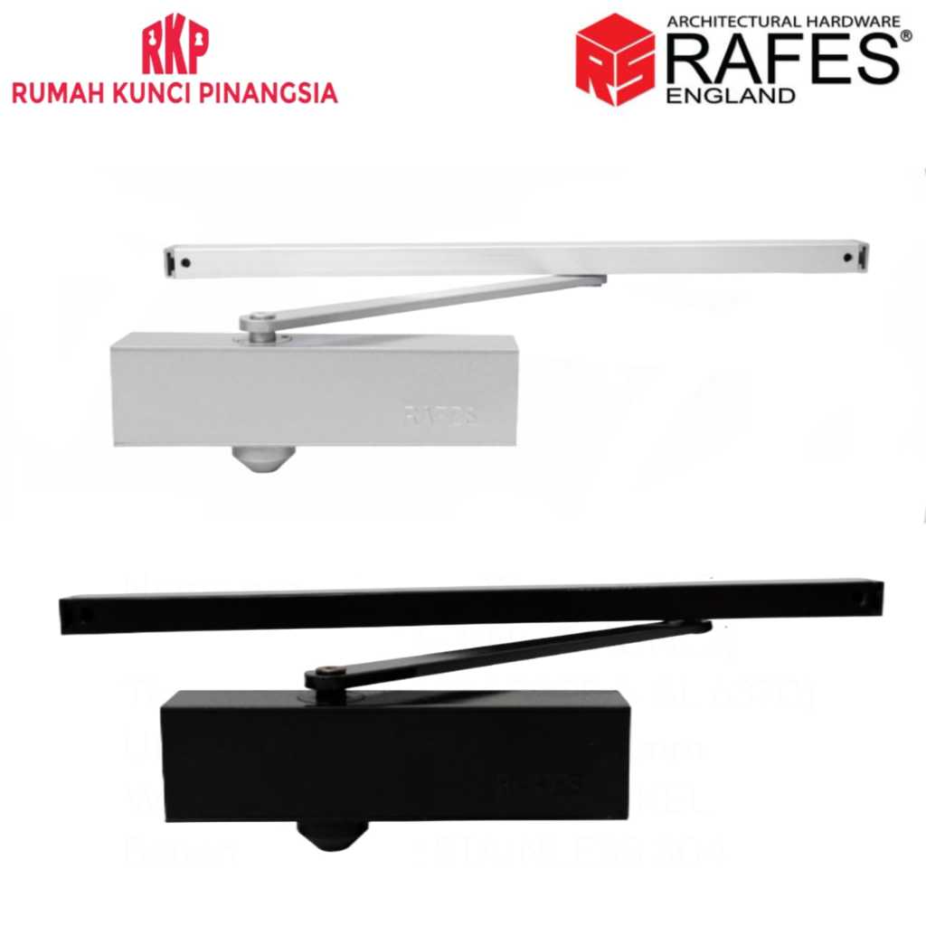 Door Closer Penutup Pintu 75 kg Silver / Coklat Tua RAFES DC 5800 / DC 5801