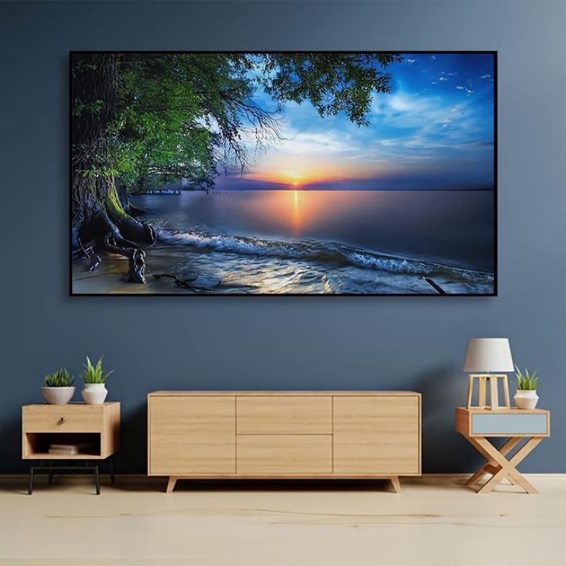 lukisan Kanvas pemandangan alam landscape sunset modern