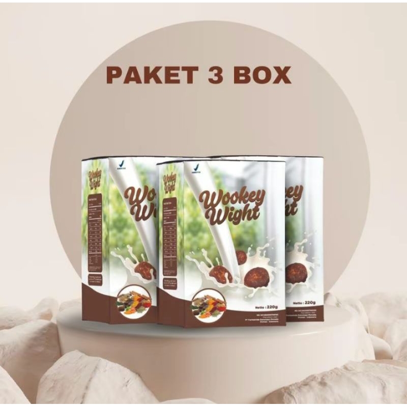 

[ PAKET 3 BOX ] Wookey Weight - Susu Penambah Berat Badan Paket 3pcs Paket Sehat HALAL BPOM MUI