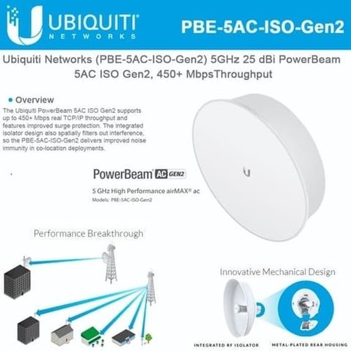 Ubiquiti PBE 5AC ISO Gen2 Powerbeam Gen 2 ISO 5GHz AC