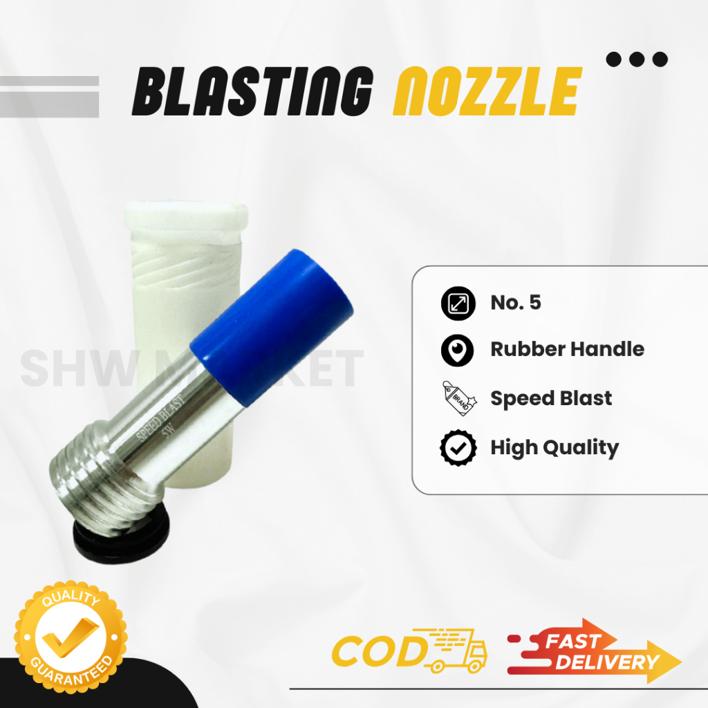 Blasting Nozzle No 5 Blue Rubber Jacket Speed Blast - 1421