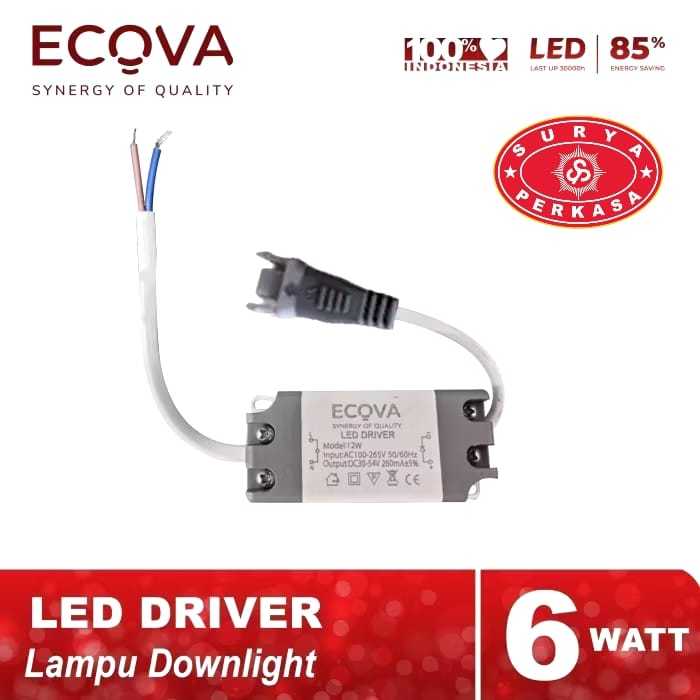Surya Perkasa ECOVA Driver Lampu Downlight Led Downlight Driver Adaptor Lampu Ecova