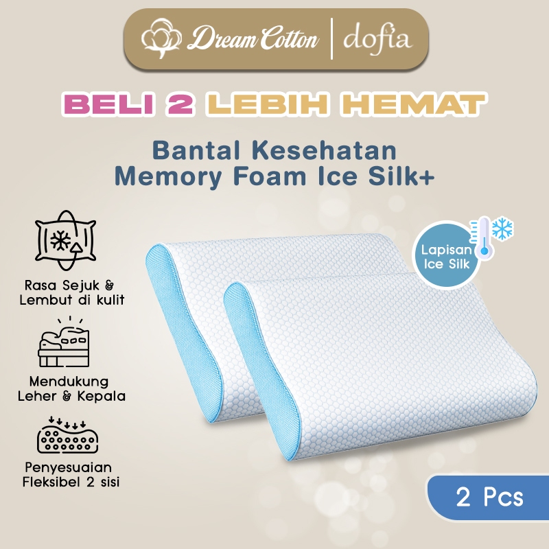 [PROMO BELI 1 DAPAT 2] Dreamcotton Dofia Bantal Tidur Kesehatan, Bahan Ice Silk Plus, Lebih Adem dil