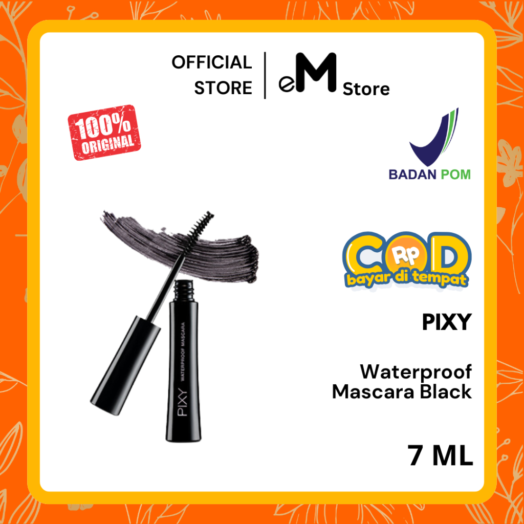 PIXY - WATERPROOF MASCARA BLACK 7ML | Formula tahan air dan tidak mudah luntur Waterprof