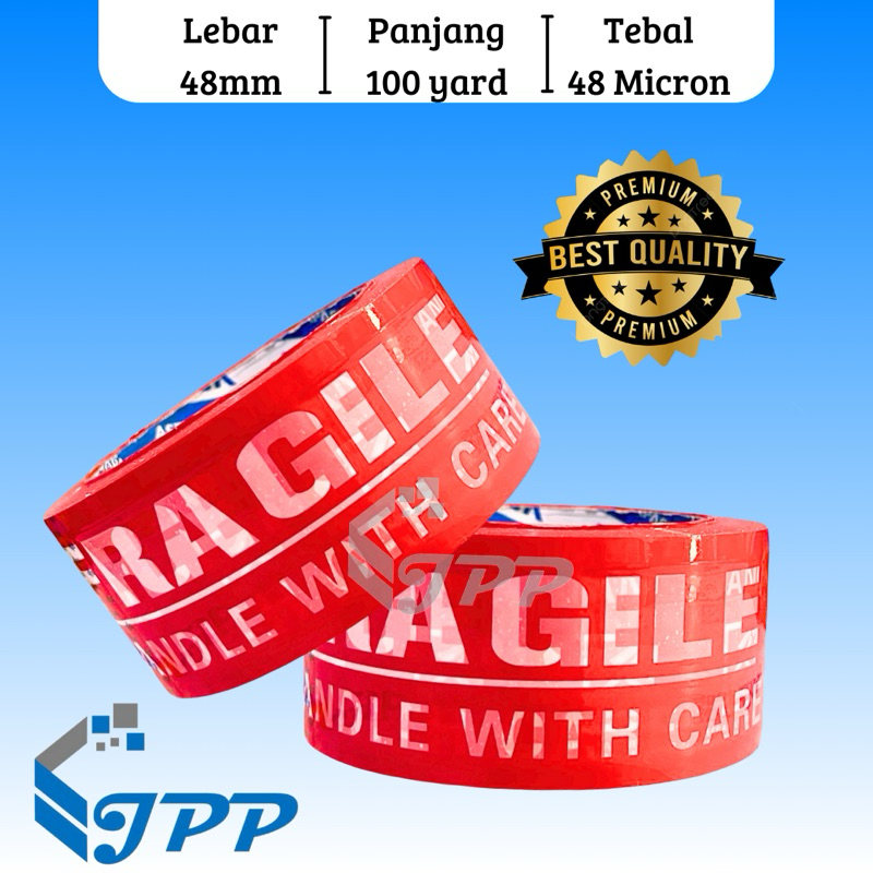 

LAKBAN FRAGILE MERAH 48 mm 100 yard 48 micron ASTRAPACK KUALITAS DAIMARU TERMURAH BERKUALITAS
