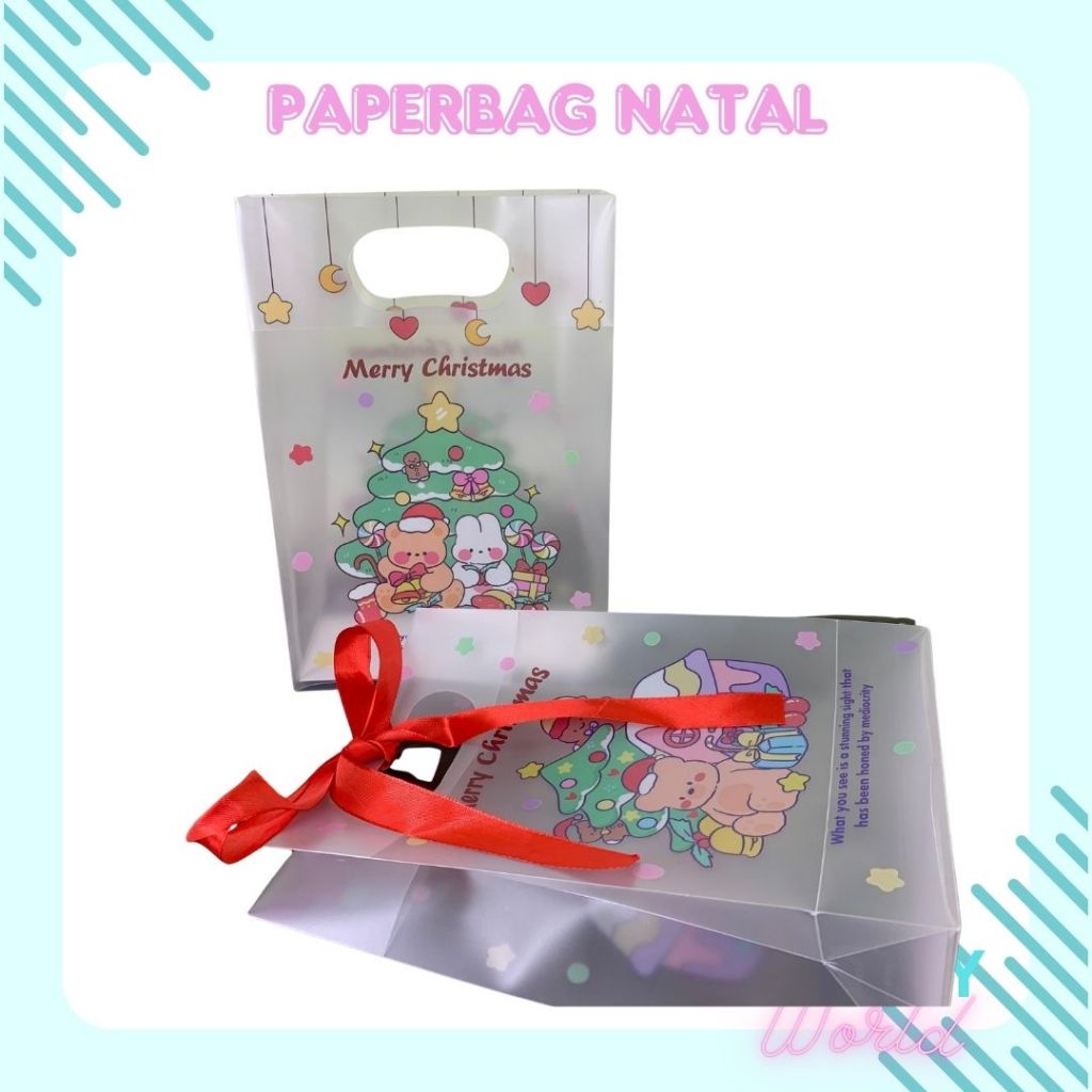 

Paperbag Transparan Tebal 32x24 Tas Souvenir Natal Pita Merry Christmas Goodie Bag Souvenir Tas Hampers Bags Natal Tenteng Kotak Kado Hampers