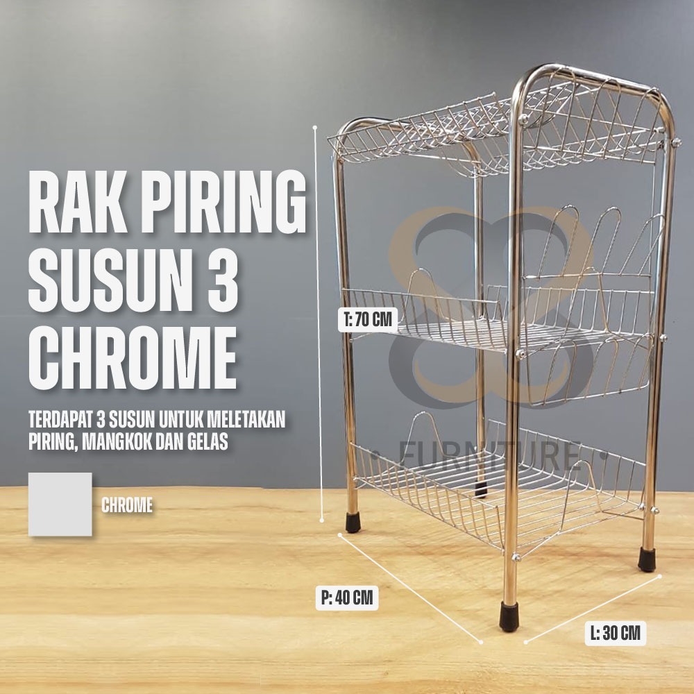 RAK PIRING SUSUN 3 / RAK PIRING STAINLESS