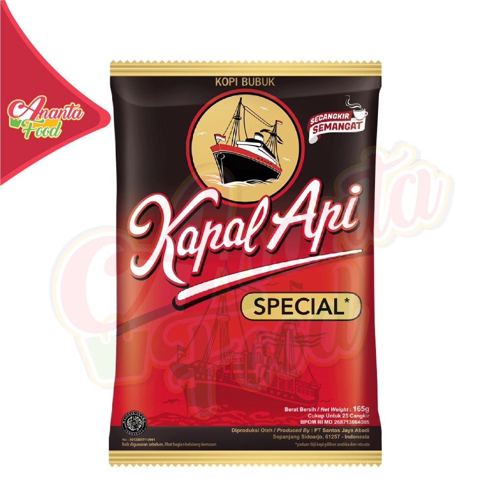 

Kopi Bubuk Kapal Api Special 165gr Kopi Bubuk Kapal Api Special (Instant Coffee Special) 165gr