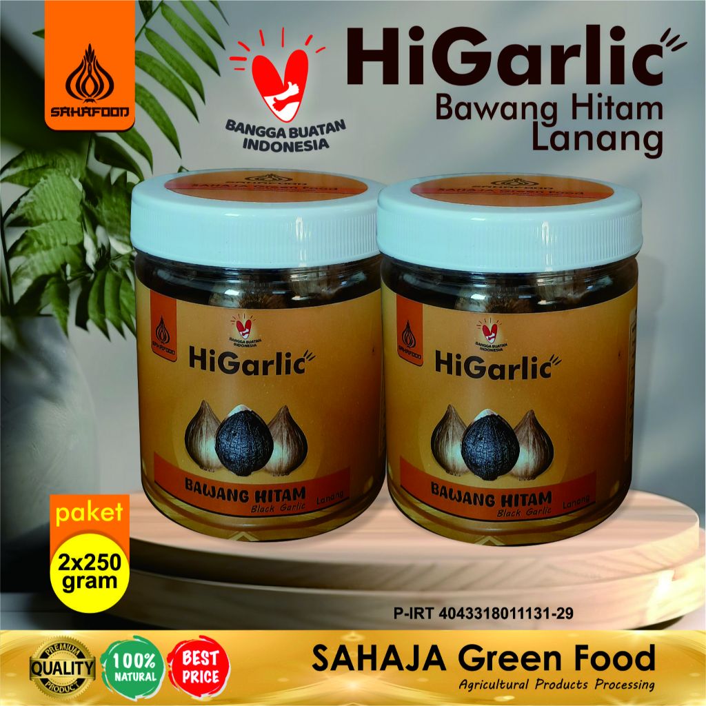 

HiGarlic paket 2x250 gram bawang hitam lanang SahaFood Black Garlic sehat dan menyehatkan