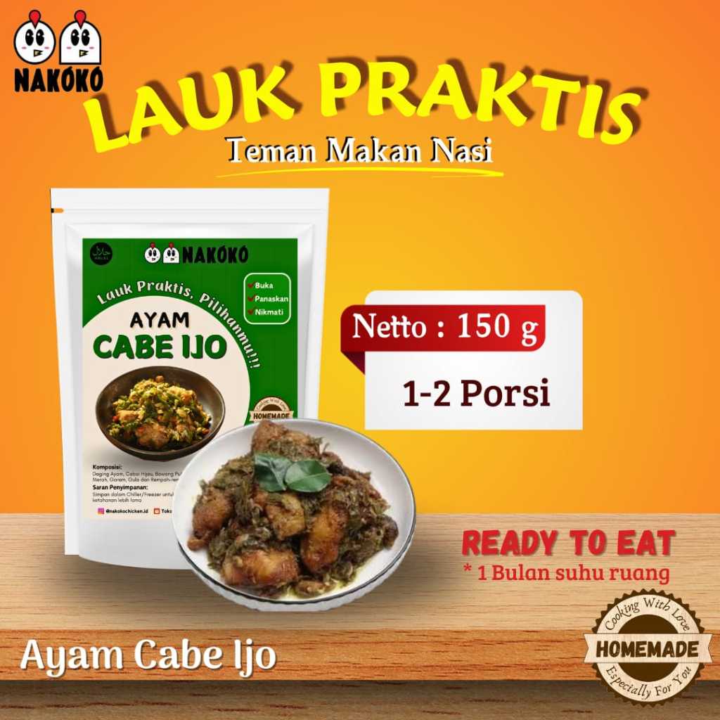

Ayam Cabe Ijo Nakoko - Lauk Praktis Siap Santap