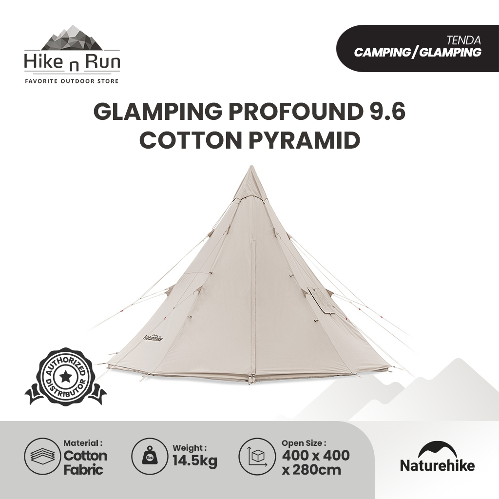 Naturehike NH20ZP002 Profound 9.6 - Tenda Glamping Piramid 3-4 Orang