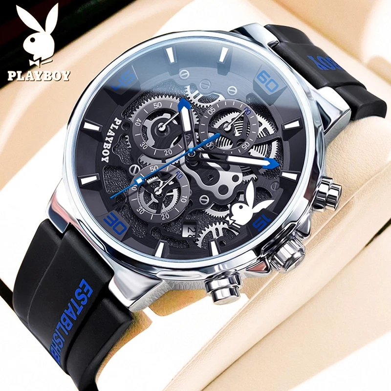 PLAYBOY Jam Tangan Pria Original Men Watch Anti Air Keren Unik Desain Luxury Gerakan Kuarsa Bisnis