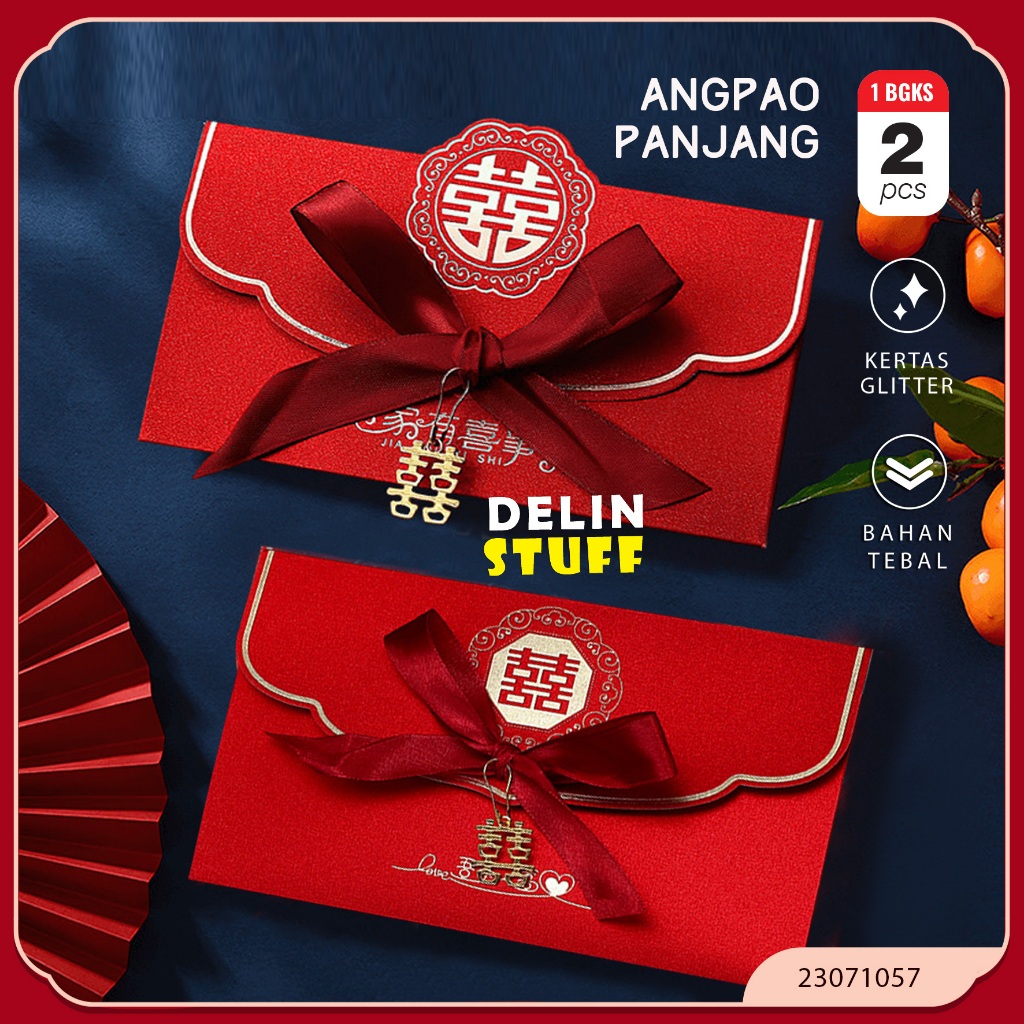 Angpao Wedding Chinese Glitter Kertas Angpau Wedding Panjang Angpao Pernikahan Angpao Nikah 23071057