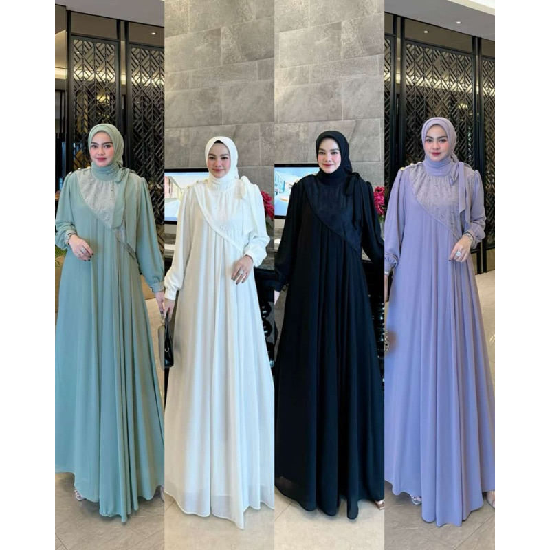 Safitri set hijab Gamis Ready Dress Terbaik Terlaris Original