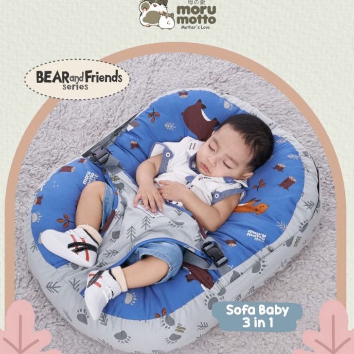 Sale Moru motto sofa baby 3in1 bear  friends series MMK92  Morumotto sofa dengan gesper