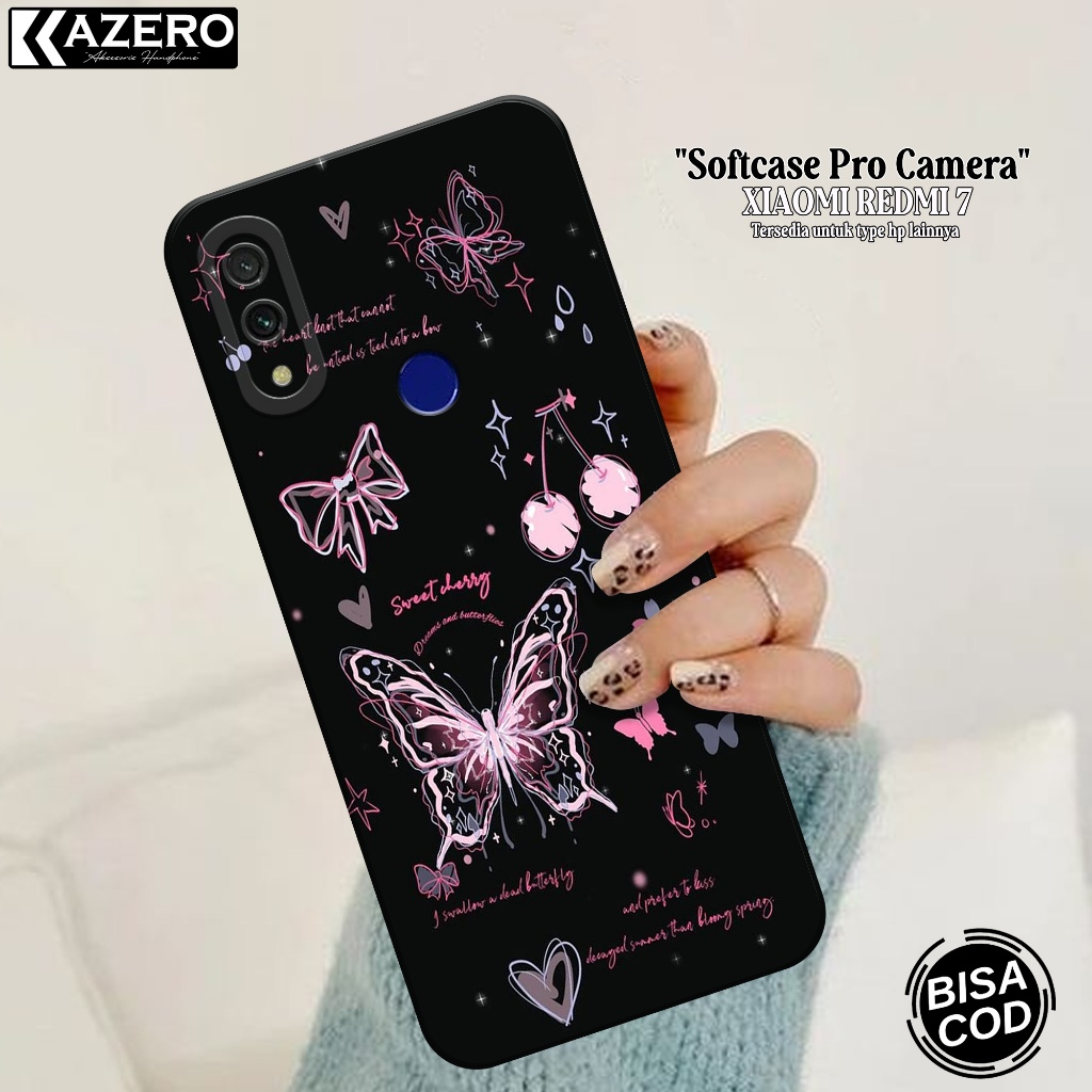 KAZERO Softcase Xiaomi Redmi 7  Fashion Case Aesthetic Case Xiaomi Redmi 7 Silikon Pro Camera Kesing