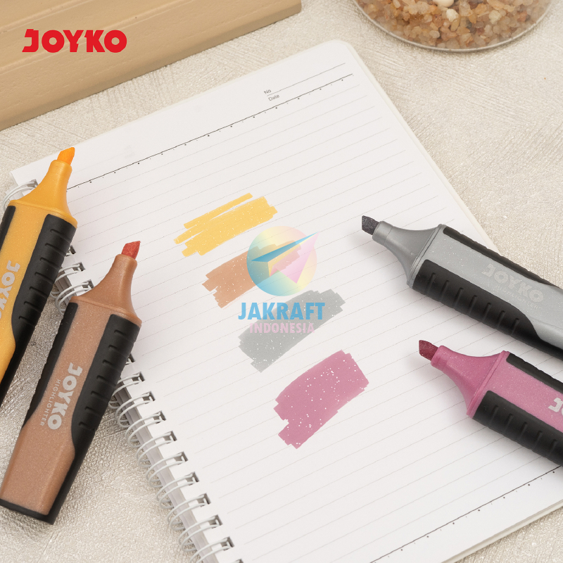 

(1 Pcs) Highlighter JOYKO HL-17 Gold Emas / HL-18 Bronze Perunggu / HL-19 Silver Perak / HL-20 Brugundy Marker Penanda