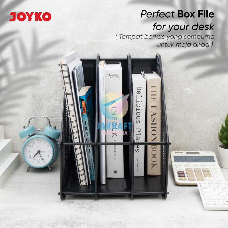 

(1 Unit) Magazine Box File 3 Susun Rakit Portable JOYKO BOF-66 Warna Hitam Black 3 Rows A4 F4 9 Cm Letter Jaring Besi FC Folio Kotak Tempat Dokumen Metal Wire Mesh