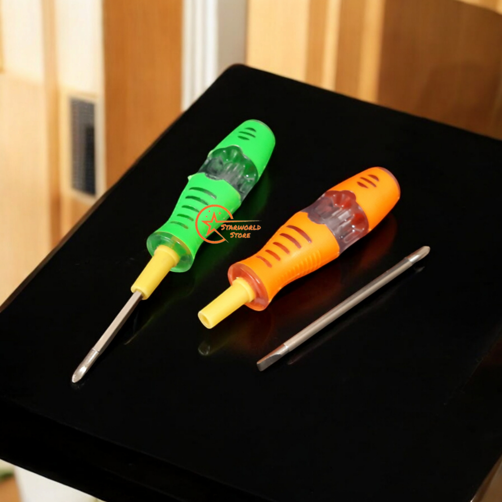 TOFUDA Obeng Tespen Listrik Bolak-Balik / Tespen Bolak Balik Warna