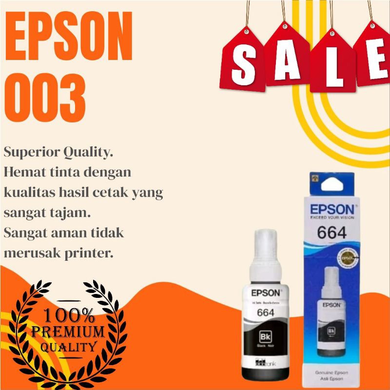 Tinta Epson 664  Hitam  -Original
